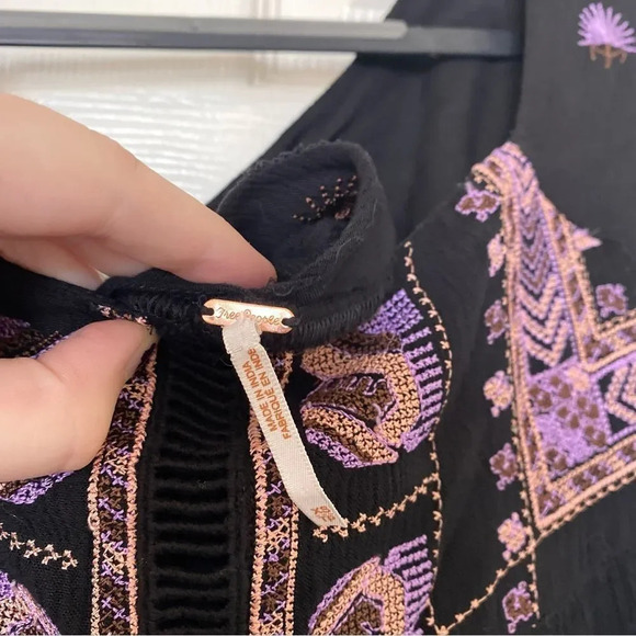 FREE PEOPLE Rhiannon Embroidered Babydoll Tunic Boho Dress Size Extra Small - Picture 5 of 7